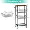 4-Tier Rolling Kitchen Organizer Cart with 2 Pull-Out Baskets & Rustic Wood Top – Industrial Metal Storage Shelf for Home, Bathroom, Laundry (80lb Capacity)